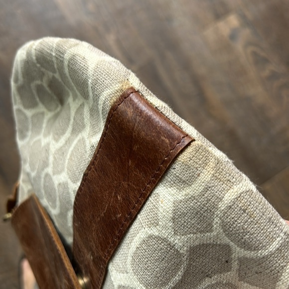 JOYN brown leather Crossbody shoulder Bag Purse Geometric print - Picture 5 of 12